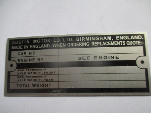Plate austin healey - id,
