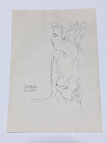 Gustav klimt drawing - on, paper
