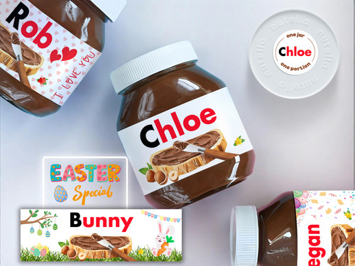 Nutella jar personalised label - jar,