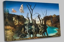 Salvador Dali - Swans Reflecting Elephants Canvas Art Picture Print