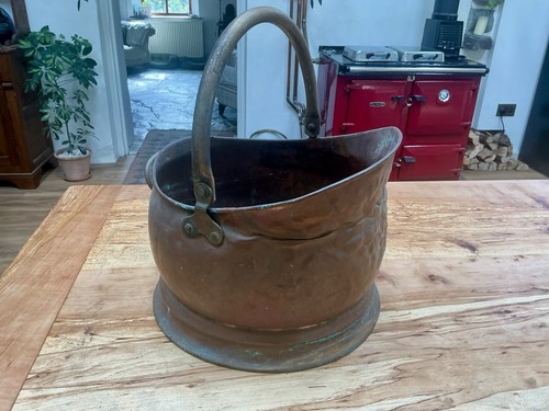 Copper coal scuttle bucket - copper, scuttle/bucket