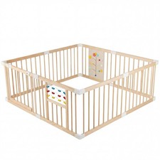 Wooden baby playpen adjustable - wooden,