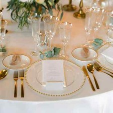 13" Decorative Charger Glass Plate Wedding Party Dining Table Setting Set 4,6,12