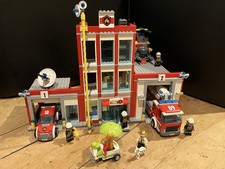 LEGO City Set 60110 Fire Station With Mini Figures Helicopter Truck Car Retired