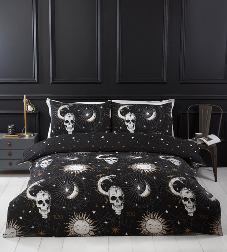Tarot skulls moon duvet - tarot,