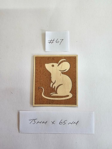 Marquetry veneer inlay mouse - marquetry,
