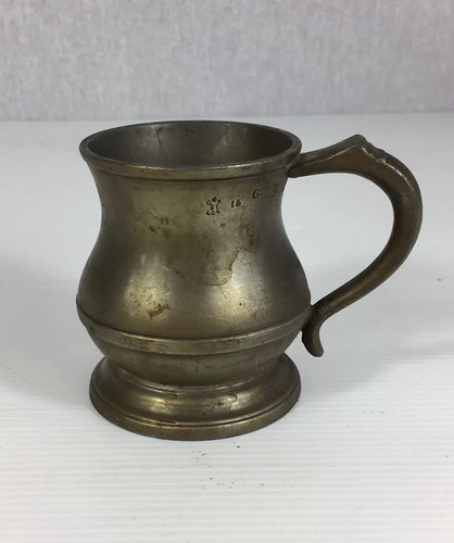 Antique pewter gill measure - antique,