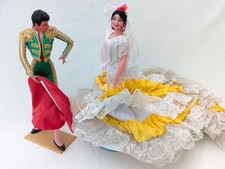Marin Chiclana Spanish Flamenco Dancers Female & Male Doll 1970s Vintage 12"
