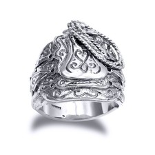 Mens Solid Rhodium-plated