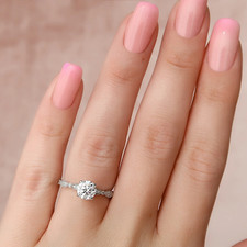 14k White Gold Ring For Wedding Lab Grown Round 1.90 Carat IGI Diamond