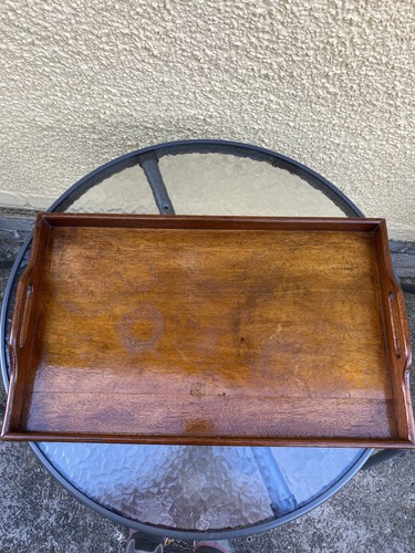 Antique wooden tea tray - wooden,