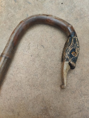 Antique walking stick with - antique,
