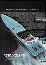 1985 Miami Vice Wellcraft 38 Scarab KV High Perf Race Boat VINTAGE PRINT AD