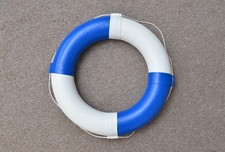 NEW life buoy blue and white life ring  PU leather  - 60 cm  - 71 cm
