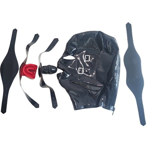 Fetish latex hood back zipper - fetish,