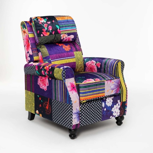 Colourful patchwork armchair - patchwork,