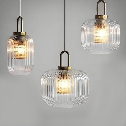 Metal glass pendant lights - metal,