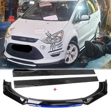 For Ford S-Max 2006-2025 Gloss Front Bumper Spoiler Lip Splitter + Side Skirts
