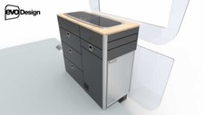 LARGE CAMPER VAN CRAFTER/SPRINTER Side Door Kitchen Pod - EVO V4 (Bamboo SAMPLE)