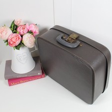 Vintage Crown Luggage - 1960's Small Suitcase in Blue / Grey Colour.