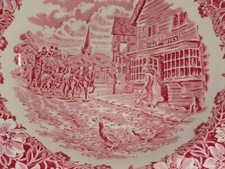 Royal Tudor Ware COACHING TAVERNS Dessert Bowl In Red And White 