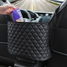 Car Interior Between Seat Handbag Holder Hanging Leather Storage Bag Accessories