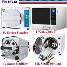 Dental Autoclave Steam Sterilizer Class B Medical Drying Sterilizing Case 22/18L