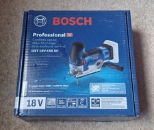 New unused Bosch Professional GST 18 V-155 SC cordless jigsaw in cardboard box