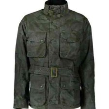 NEW mens JOHN PARTRIDGE WAXED BIKER jacket coat CAMOFLAGE size L RRP £275