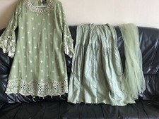 PAKISTANI SALWAR KAMEEZ INDIAN KURTI Gharara SUIT WEDDING PARTY WEAR DRESS Green