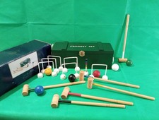 Men's Gift Croquet Set Vintage Classics Debenhams Table Top Game Hammer Ball Box