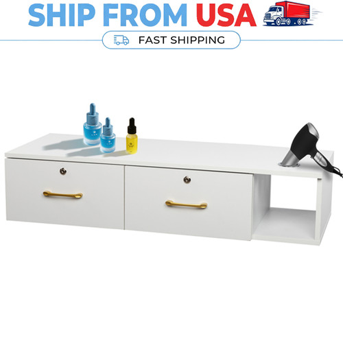White wall mount hair styling - white,