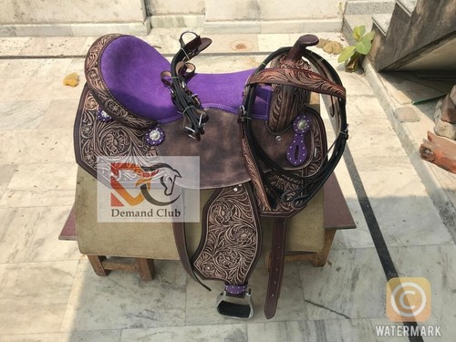 Western leather barrel horse - western,