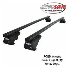 Thule Steel SquareBar Evo Roof Bars fit Ford Ranger Double Cab 11-22 Open Rail