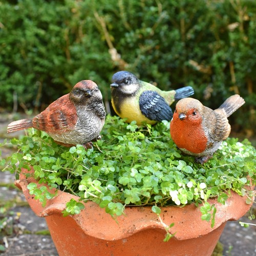 Garden bird ornaments - 3,