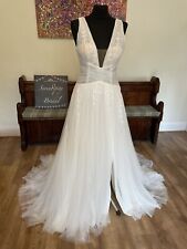 Watters Willowby Boho Maelie Ivory Plunge  58600 Wedding Dress Gown Size 6 10