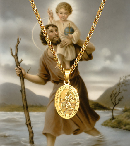 Gold saint christopher - gold, st