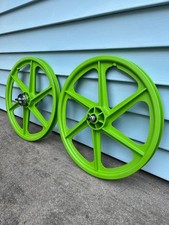 Green Skyway Old School 20 inch Tuff Wheels Mags Rims Bmx New 6 Spoke OGK