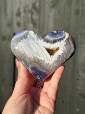 Blue Flower Agate Large Heart