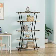 Rustic 5 Tier Bookcase Shelf