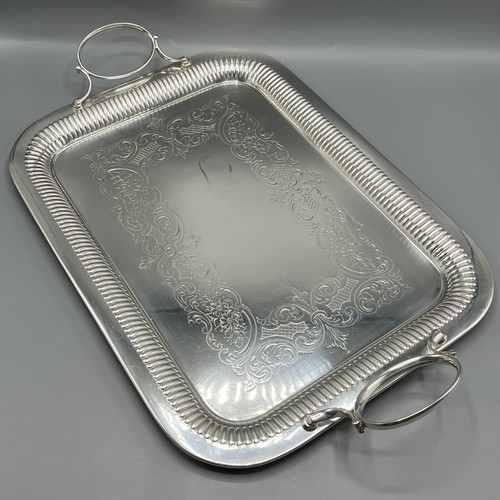 Antique silver plate butler - silver,