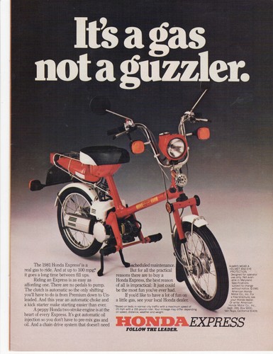 Red 1981 honda express scooter - 1981,