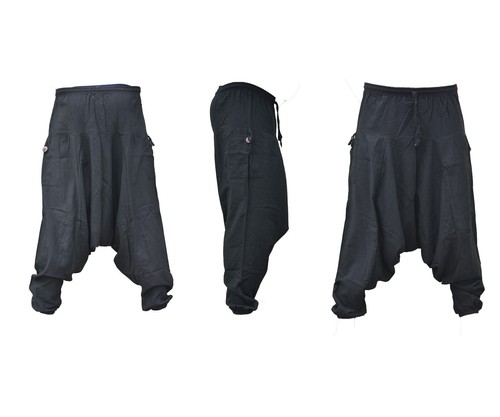 Black aladdin trousers - trousers, harem