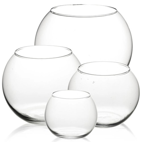 Rustik round glass flower vase - round,