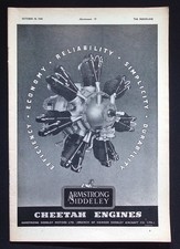 Original 1940 Advert – Armstrong Siddeley “Cheetah Engines” – The Aeroplane, Oct