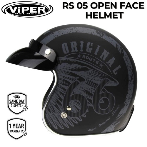 Open face motorcycle scooter - open,
