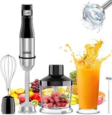 5 in 1 Handheld Immersion Blender- Stainless Steel Stick Blender with Speed Vari