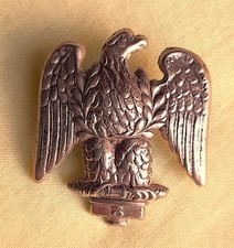 WHITE METAL ROYAL IRISH FUSILIERS (EAGLE 8) POUCH BADGE - D121