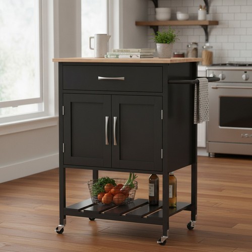 Kitchen island cart black - island,