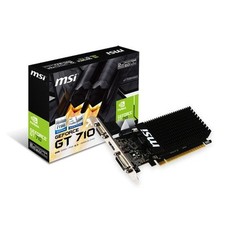 2GB MSI GeForce GT 710, Passive, Single Slot, PCIe 2.0 (x16), 1800MHz DDR3, GPU 